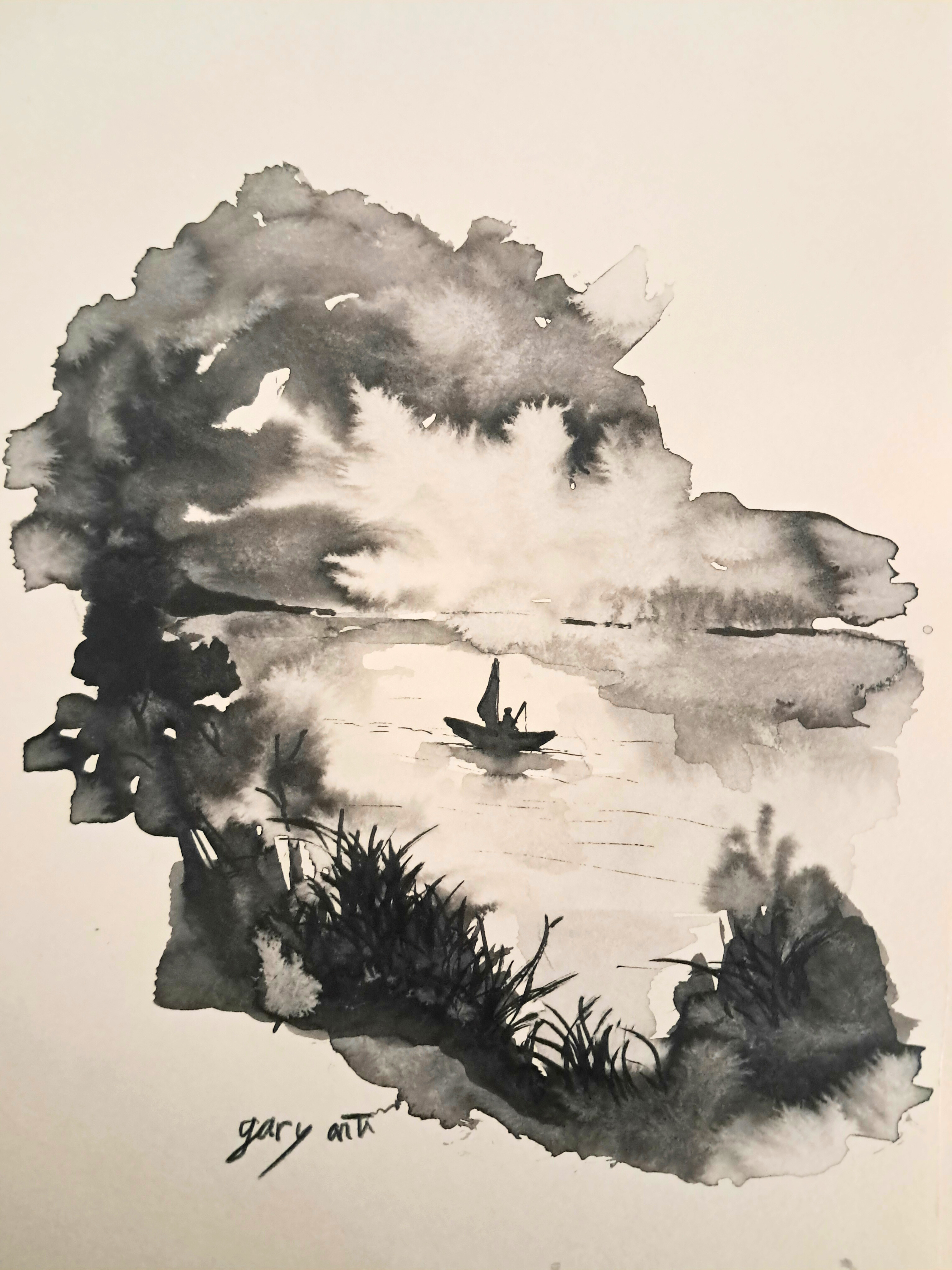 Journey through the sea - Aquarelle/  original réalisé à la main